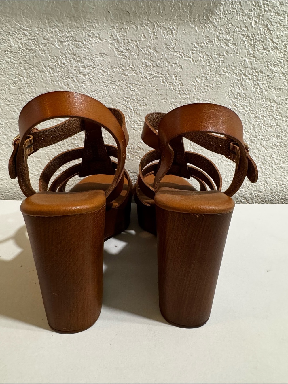 Limelight Tan Strappy Wedge Sandals - Picture 5 of 6